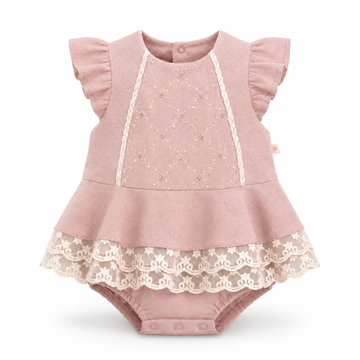 Vintage Lace Garden Romper Dress.