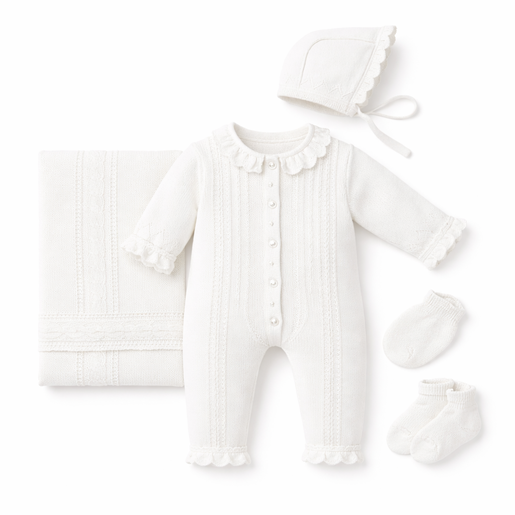 Baby Girl White 8 piece NewBorn Set