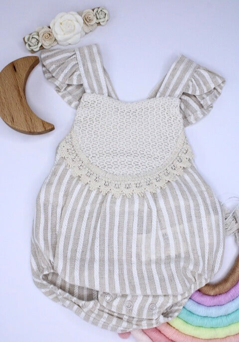 Baby Girl Beige Romper