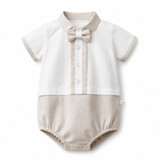 Little Gentleman Bow Tie Romper