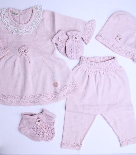 Baby Girl Set of 6 Cotton Pink Dress