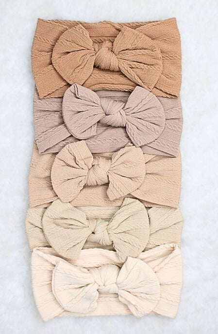 Baby Bow Headband Nude Colors