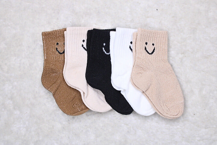 5 Pairs Happy Face Socks