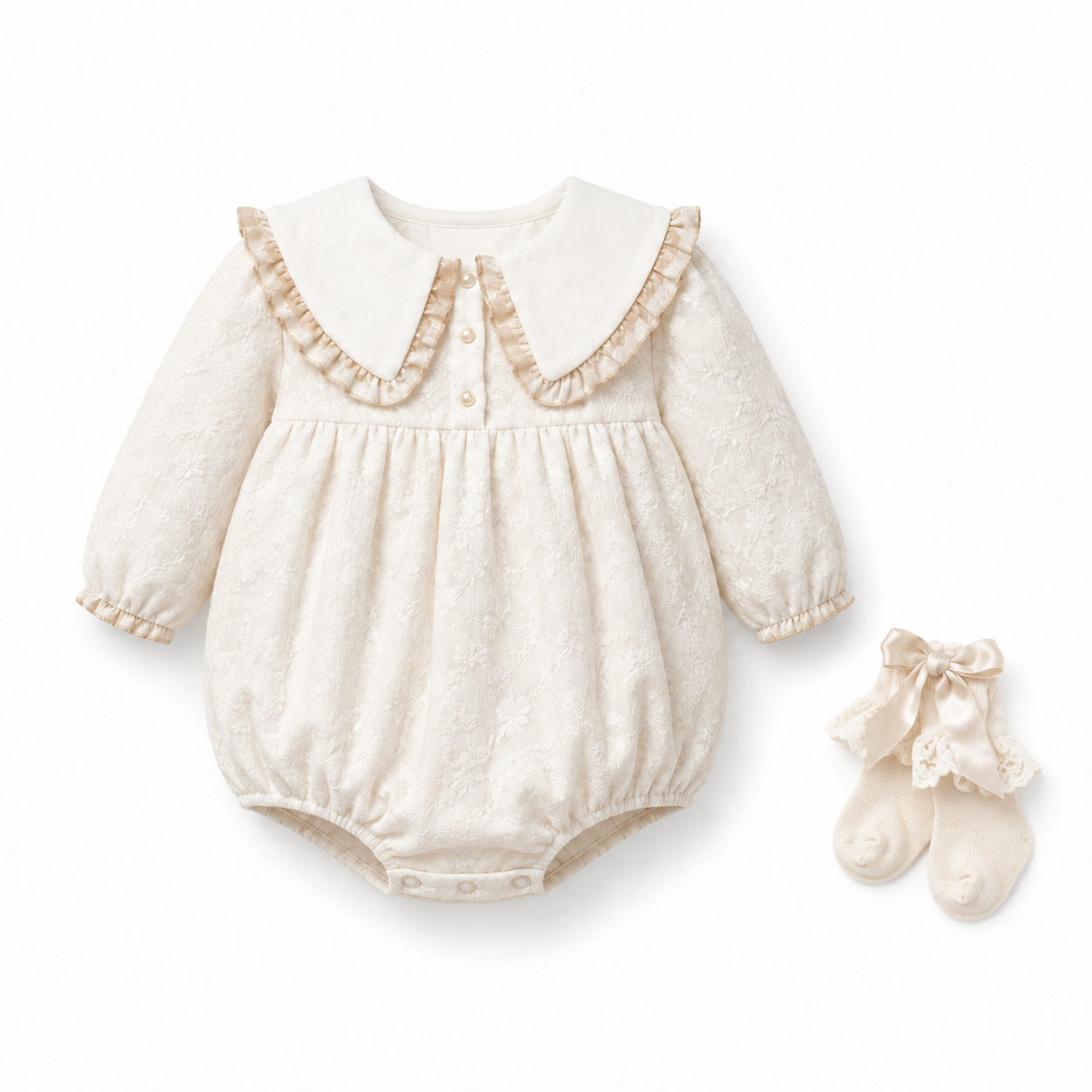 Vintage Bloom Bubble Romper Set