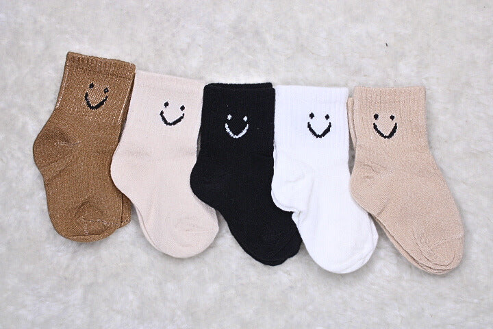 5 Pairs Happy Face Socks