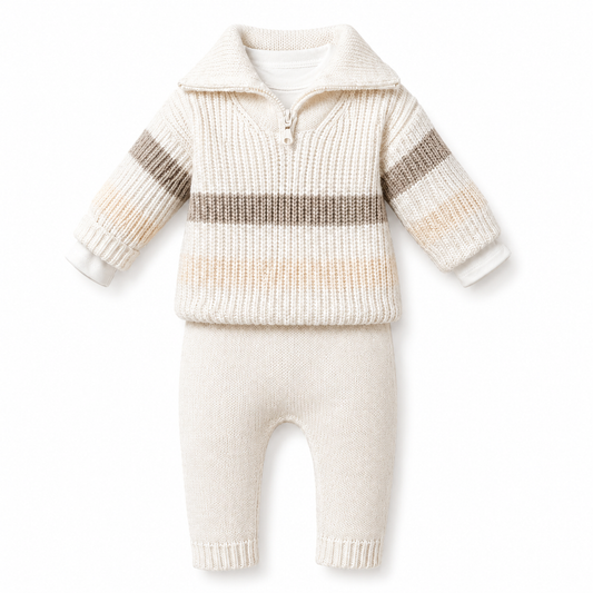Cozy Striped Knit Set
